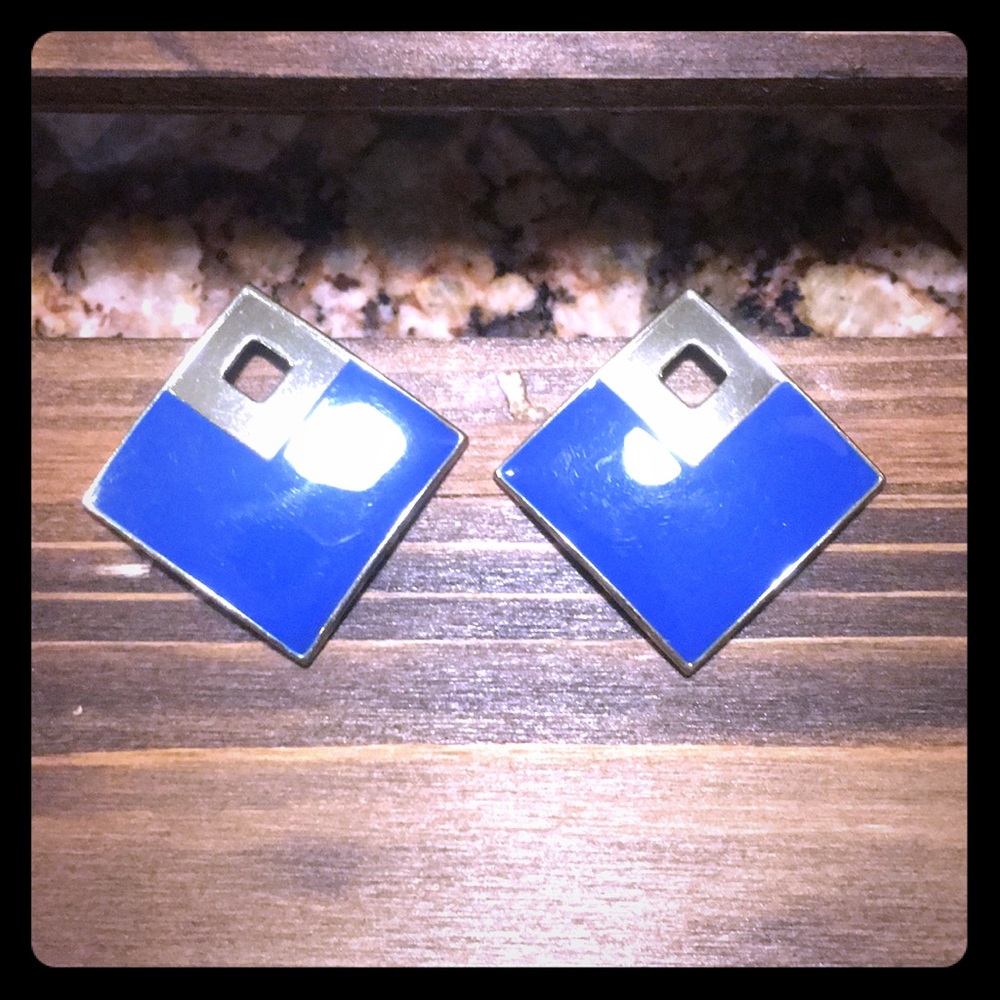 Blue Gold Earrings